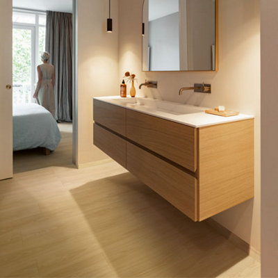 B&Q -  Classic Biscuit Brown Oak Hydroseal Laminate Flooring