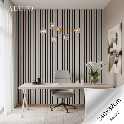 Aluxo Panelux™ Grey Oak Acoustic Wall Panels 240 X 32Cm (Set Of 2) from B&Q