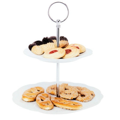 Urbn-Living Urbnliving2-Tier Flowery Cake Stand from B&Q