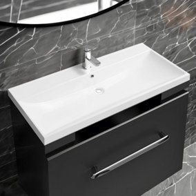 5409 Ceramic 100.5cm Thick Edge Inset Basin with Scooped Full Bowl