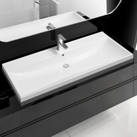 5409 Ceramic 120.5cm Thick Edge Inset Basin with Scooped Full Bowl