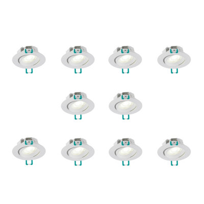 Sylvania Sylspot Neos Led Recessed Spotlight 4.8W 430 Lumens Ip44/20 WhitePack Of 10 from B&Q