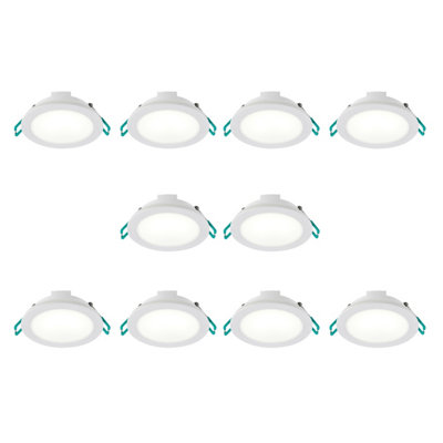 Sylvania Sylspot Neos Led Recessed Spotlight 4.8W 420 Lumens Ip65/20 WhitePack Of 10 from B&Q