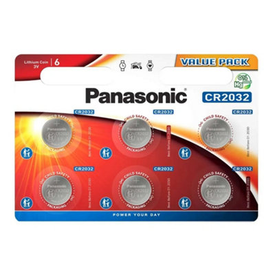 Panasonic Cr2032 Lithium Coin BatteriesPack Of 6 from B&Q