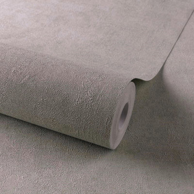 Grandeco Annabella Distressed Plaster Textured WallpaperGrey Brown from B&Q
