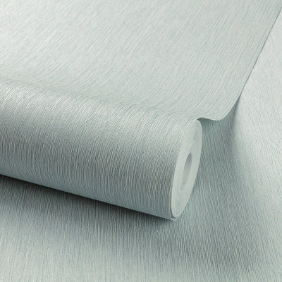 Grandeco Concerto Grasscloth Textured Wallpaper, Aqua Light