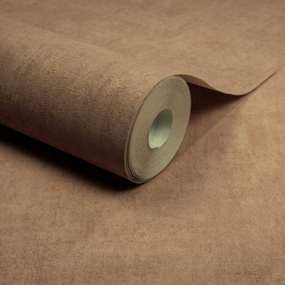 Grandeco Annabella Distressed Limewash Plaster Textured WallpaperBrown Plaster from B&Q