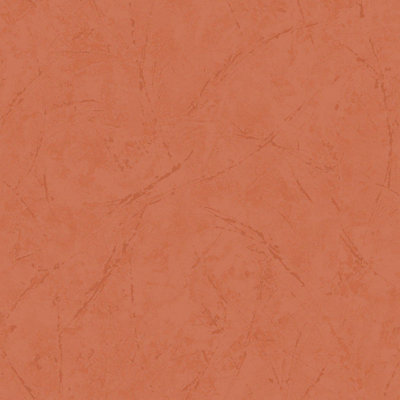 Grandeco Wallpaper Textured Contemporary Distressed Paste The Wall Vinyl Orange