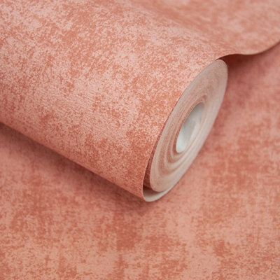 Grandeco Alba Plaster Plain Textured WallpaperRed from B&Q