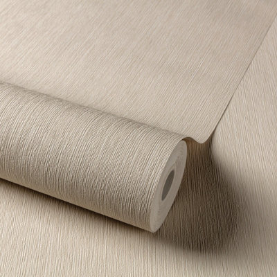 Grandeco Brushstroke Effect Plain Matisse Textured WallpaperWarm Beige from B&Q