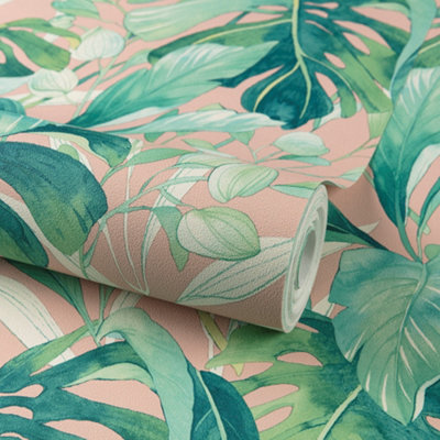 Grandeco Conservatory Pink Wallpaper Botanical Textured Paste The Wall Vinyl - Image 3