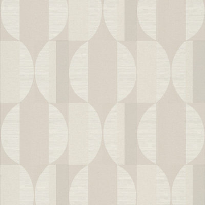 Grandeco Boutique Fuma Retro Geometric Embossed Wallpaper, Natural