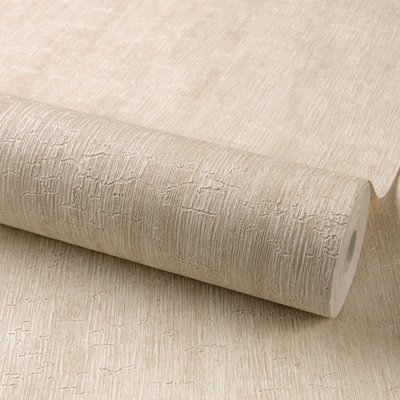 B&Q -  Boutique Aspen Bark Texture Luxury Weight Embossed WallpaperBeige