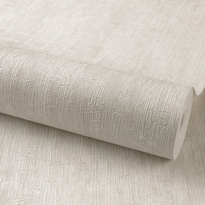 Grandeco Boutique Aspen Bark Texture Luxury Weight Embossed WallpaperLight Grey
