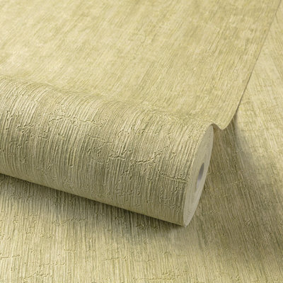 Grandeco Boutique Aspen Bark Texture Luxury Weight Embossed WallpaperGreen