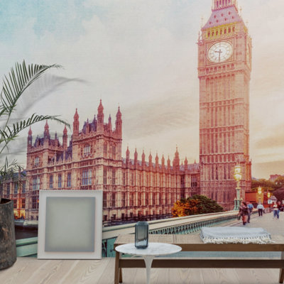 Grandeco London Landmarks 7 Panel Textured Mural3.71 X 2.8M from B&Q