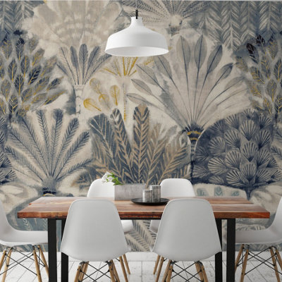 Grandeco Painted Digital Feather 7 Panel Mural 3.71 X 2.8M from B&Q