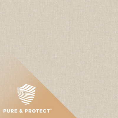 Grandeco Boutique Pure & Protect Cirrus Woven Linen Textured Antibacterial WallpaperEcru from B&Q