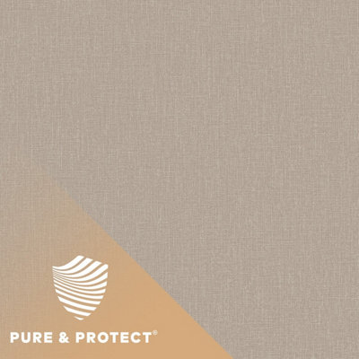 Grandeco Boutique Pure & Protect Cirrus Woven Linen Textured Antibacterial WallpaperMocha from B&Q