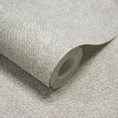 B&Q -  Santiago Swirled Stitch Textured Blown Vinyl WallpaperGrey