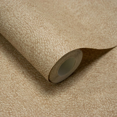B&Q -  Santiago Swirled Stitch Textured Blown Vinyl WallpaperTerracotta