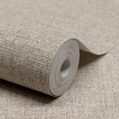 Paul Moneypenny Beige Rotan Textile Textured Wallpaper For Grandeco from B&Q