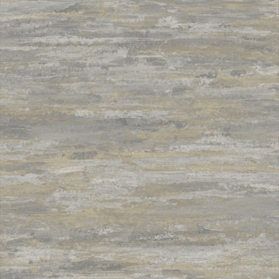 Grandeco Kaleidoscope Concrete Plaster Effect Textured WallpaperGrey Gold from B&Q