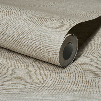 B&Q -  Boutique Organic Maze Swirl Pvc-Free Eco WallpaperNeutral