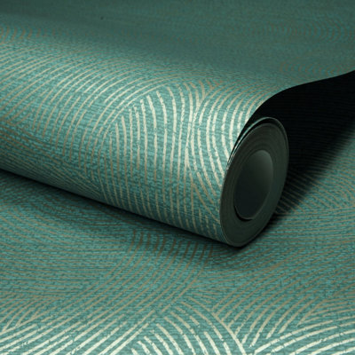 B&Q -  Boutique Organic Maze Swirl Pvc-Free Eco WallpaperGreen