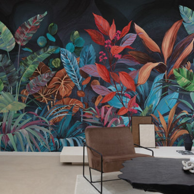 Grandeco Boutique Belize Colourful Tropical Jungle 5 Lane Repeatable Mural 3.75 X 3MMulti from B&Q