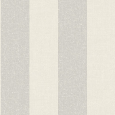 Grandeco Margritte Grey Textured Wide Stripe Wallpaper - Image 5