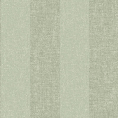 B&Q -  Margritte Distressed Textured Wide Stripe WallpaperGreen
