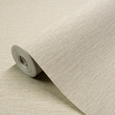 B&Q -  Telma Taupe Hessian Fabric Effect Embossed Wallpaper