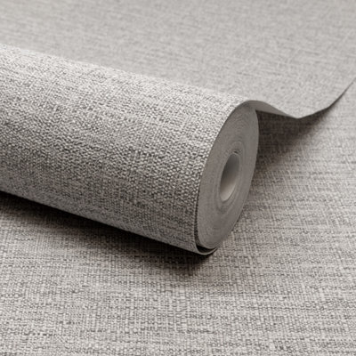 Telma Embossed Wallpaper - Fabric Style - Neutral - 10m - Image 6