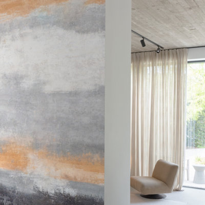 B&Q -  Nevada Moody Sunset 3 Panel Repeatable Mural 1.59 X 2.8MGrey Orange
