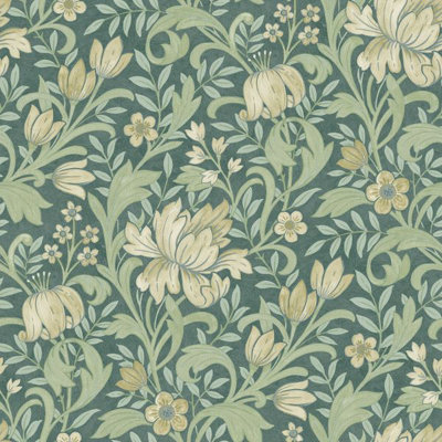  - Marian Floral Wallpaper Green World Of Wallpaper 204104