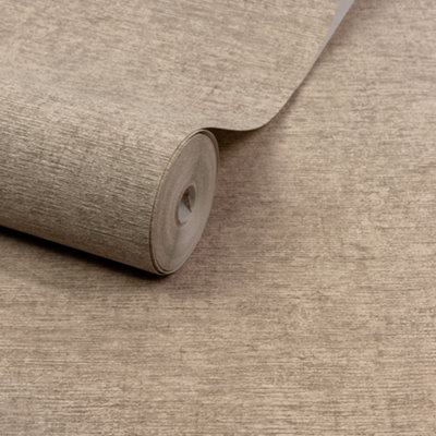 B&Q -  Boutique Dakota Natural Texture Luxury Weight Embossed WallpaperTaupe