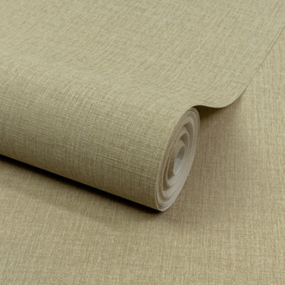 Grandeco Boutique Trente Linen Effect Luxury Embossed Wallpaper, Sage Green