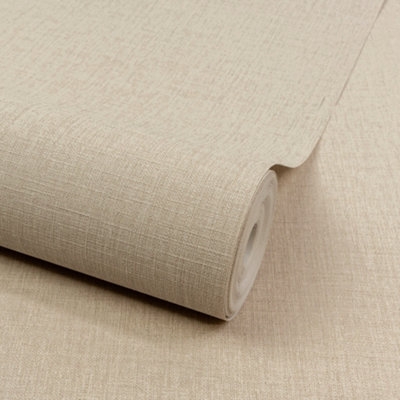 Grandeco Boutique Trente Linen Effect Luxury Embossed Wallpaper, Ash