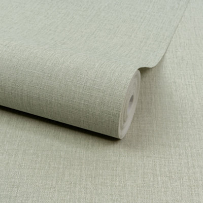 Grandeco Green/Cyan Boutique Trente Linen Effect Luxury Embossed Wallpaper,