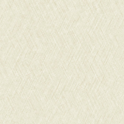 Grandeco Yuno Geometric Fabric Diamond Weave Textured WallpaperIvory from B&Q