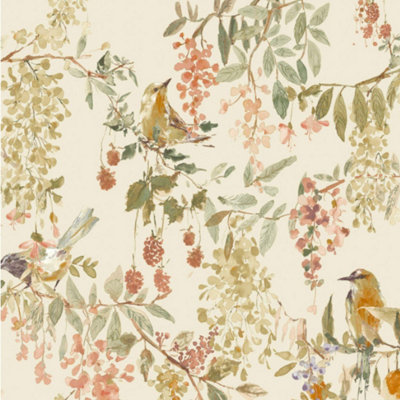 ** SAMPLE Grandeco Blackberry Trail Cream Wallpaper (53x53) - Image 10