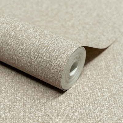 Grandeco Boutique Monroy Semi Plain Embossed Wallpaper - Taupe - Image 3