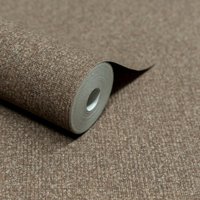 Grandeco Boutique Monroy Semi Plain Embossed Wallpaper - Chocolate Brown - Image 4
