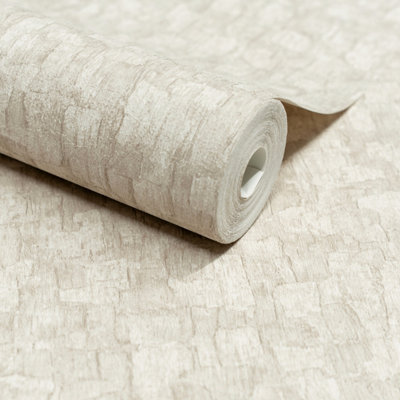 Grandeco Boutique Azobe Cork Effect Embossed Wallpaper - Beige - Image 3