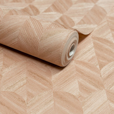Grandeco Amber Boutique Art Deco Geo Luxury Weight Embossed Wallpaper, Plaster B&Q