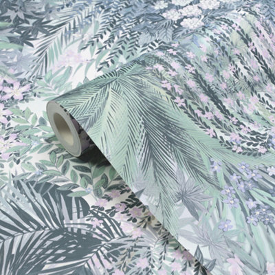 B&Q -  Blue Paradise Natural Smooth Wallpaper