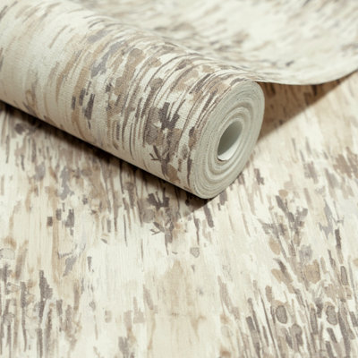 Grandeco Abstract Grasses Textured Wallpaper, Neutral Taupe