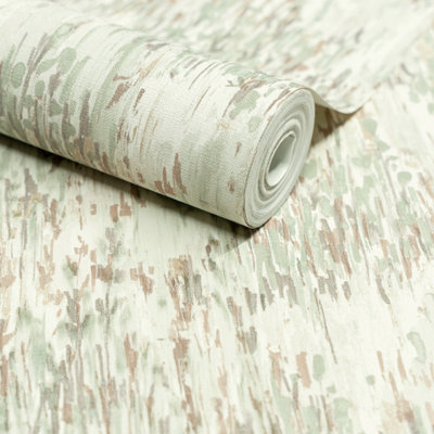 Grandeco Green Abstract Grasses Textured Wallpaper, Neutral