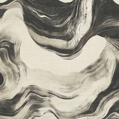 Grandeco Bayda Geo Paint Effect Textured WallpaperBlack from B&Q